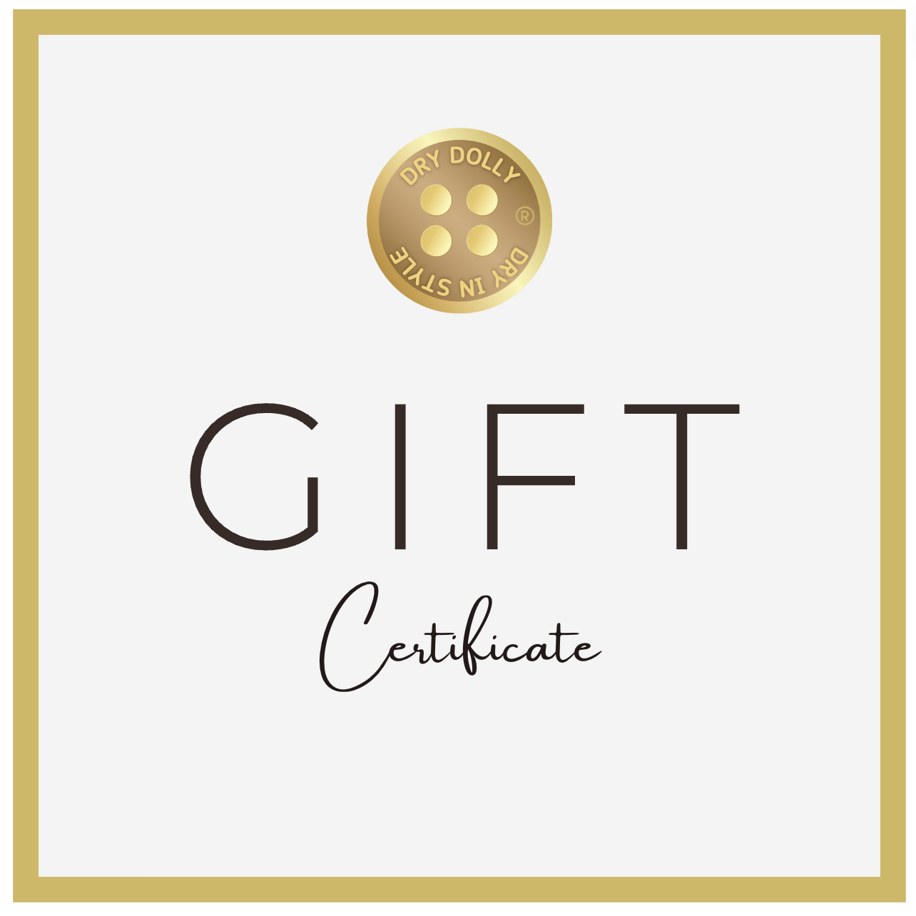 DRY DOLLY Gift Card - Dry Dolly. Perfect for women who wish to Dry Off in Style and Comfort