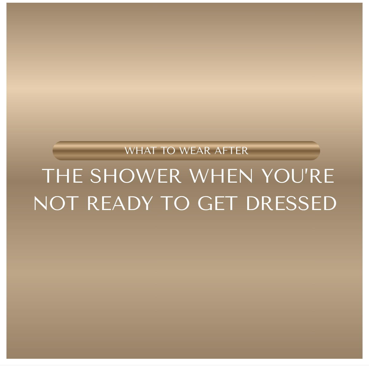 A woman wearing a white Dry Dolly towel dress standing in a luxury bathroom after a shower, demonstrating stylish and comfortable post-shower towelling clothing.