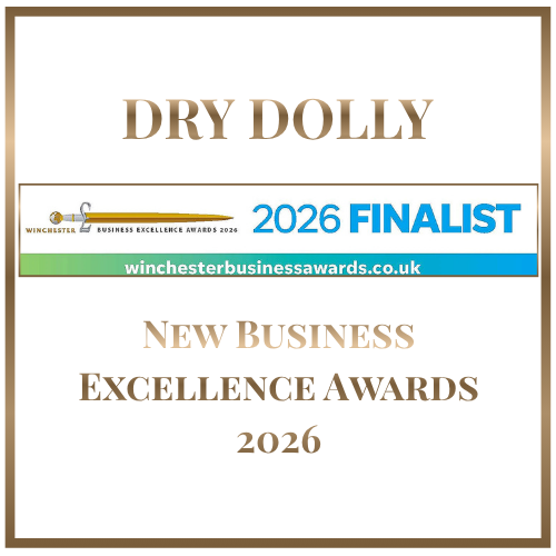 Dry Dolly's 2026 finalist badge for New Business Excellence Awards on a white background.